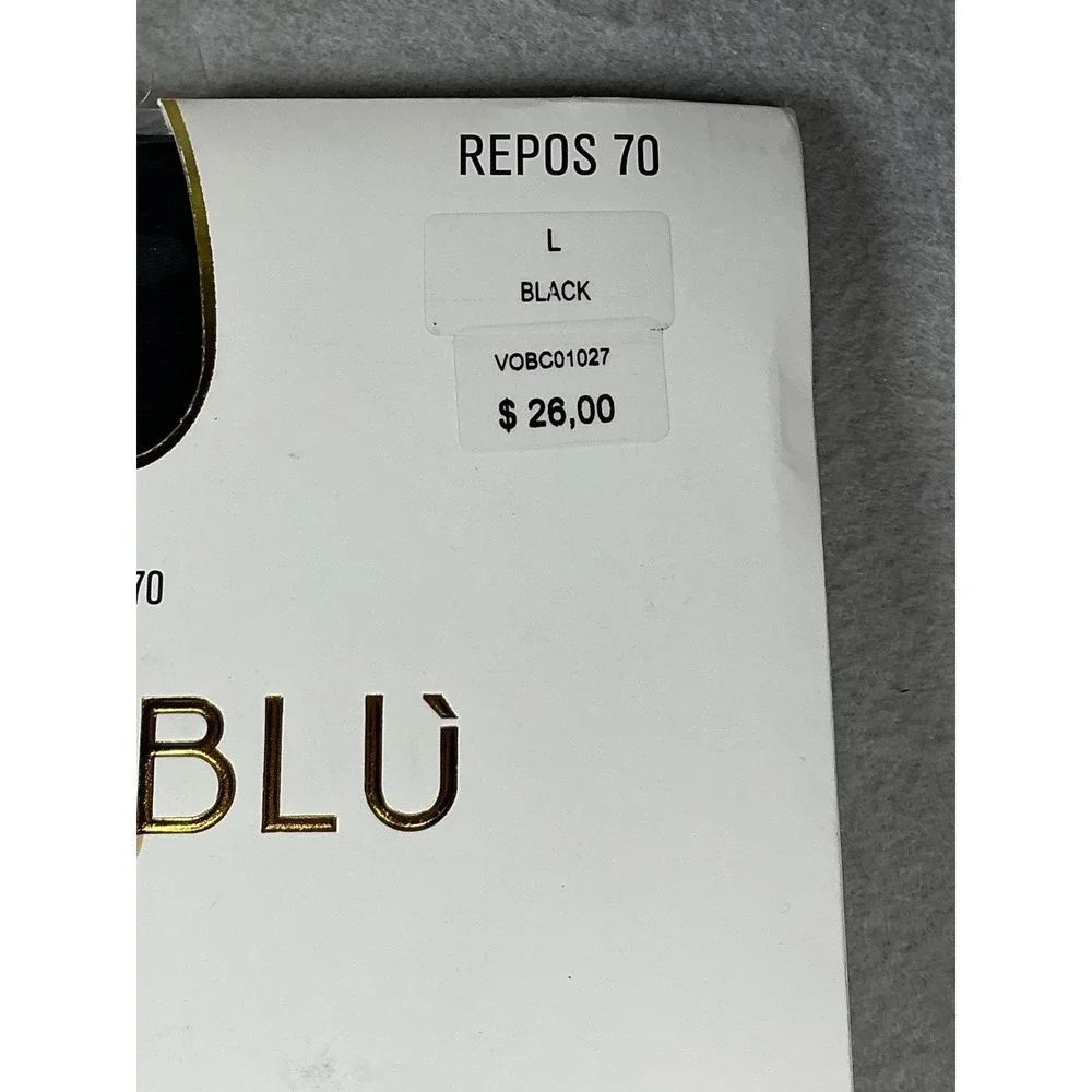Oroblu Repos 70 Black Medium Compression Tights L 70 Den Italy NEW